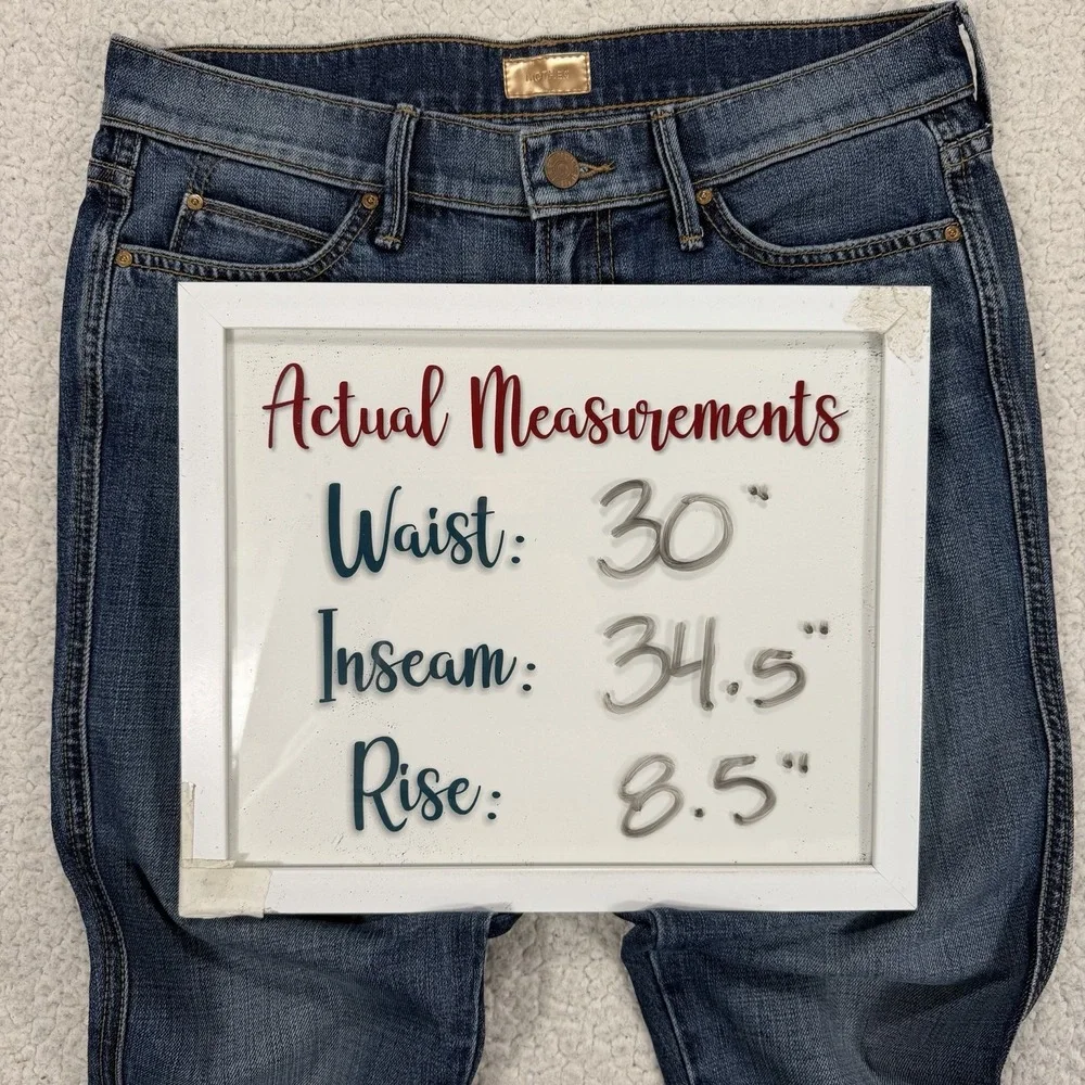 MOTHER Holy Rascal Straight Jeans Women's 30x34.5 Sample Y2K Designer Boho